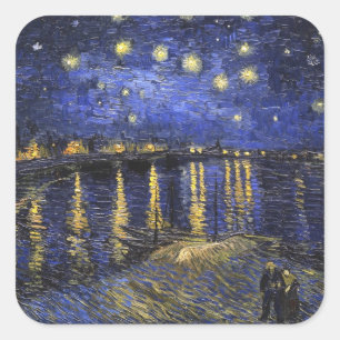 Vincent van Gogh Starry Night Over The Rhone Quadratischer Aufkleber