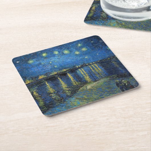 Vincent van Gogh - Starry Night Over the Rhone Rechteckiger Pappuntersetzer (angewinkelt)