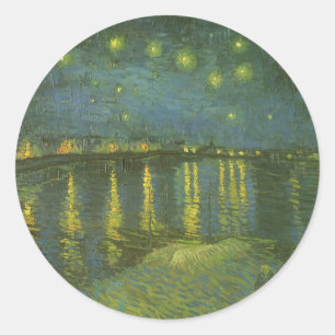 Vincent van Gogh - Starry Night Over the Rhone Runder Aufkleber