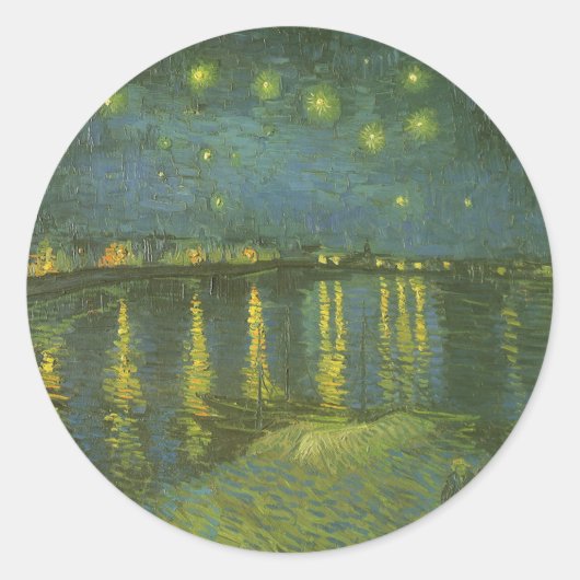 Vincent van Gogh - Starry Night Over the Rhone Runder Aufkleber (Vorderseite)