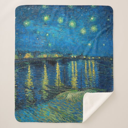 Vincent Van Gogh Starry Night Over the Rhone Sherpadecke (Vorderseite)