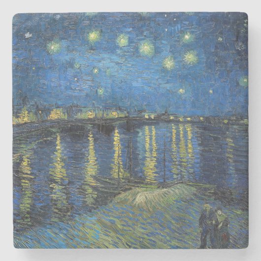 Vincent van Gogh - Starry Night Over the Rhone Steinuntersetzer (Vorderseite)