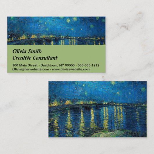Vincent Van Gogh Starry Night Over the Rhone Visitenkarte (Vorne/Hinten)