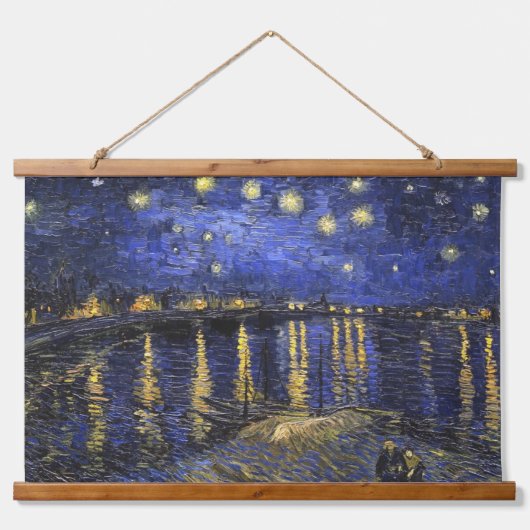 Vincent van Gogh Starry Night Over The Rhone Wandteppich Mit Holzrahmen (Vorne)