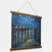 Vincent van Gogh - Starry Night Over the Rhone Wandteppich Mit Holzrahmen (Gewinkelt)