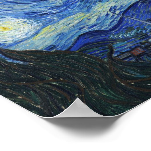 Vincent Van Gogh - Starry Night Poster (Ecke)