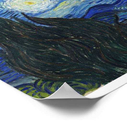 Vincent Van Gogh - Starry Night Poster (Ecke)