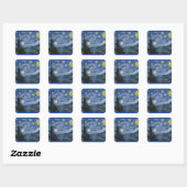 Vincent Van Gogh Starry Night Quadratischer Aufkleber (Blatt)