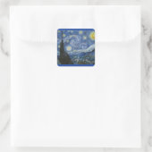 Vincent Van Gogh Starry Night Quadratischer Aufkleber (Tasche)