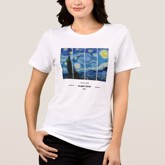 Vincent Van Gogh Starry Night T-Shirt Tri-Blend Shirt (Vorderseite)