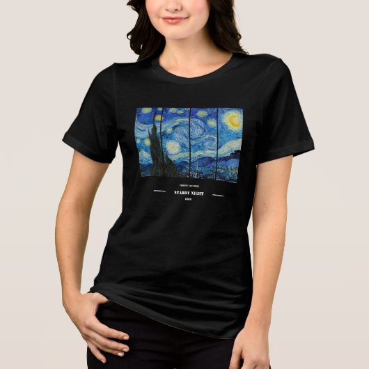 Vincent Van Gogh Starry Night T-Shirt Tri-Blend Shirt (Vorderseite)