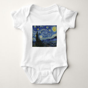 Vincent Van Gogh Starry Night über dem Rhone Paint Baby Strampler