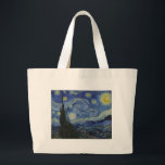 Vincent Van Gogh Starry Night über dem Rhone Paint Jumbo Stoffbeutel<br><div class="desc">The Starry Night (Niederländisch: De sterrennacht) ist ein Gemälde des niederländischen Post-Impressionisten Vincent van Gogh. Das Bild zeigt den Blick, der nachts vor seinem Sanitorium-Fenster in Saint-Rémy-de-Provence (in Südfrankreich) liegt, obwohl es tagsüber aus dem Gedächtnis gemalt wurde. Seit 1941 befindet sich das Museum of Modern Art in New York City,...</div>