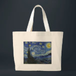 Vincent Van Gogh Starry Night über dem Rhone Paint Jumbo Stoffbeutel<br><div class="desc">The Starry Night (Niederländisch: De sterrennacht) ist ein Gemälde des niederländischen Post-Impressionisten Vincent van Gogh. Das Bild zeigt den Blick, der nachts vor seinem Sanitorium-Fenster in Saint-Rémy-de-Provence (in Südfrankreich) liegt, obwohl es tagsüber aus dem Gedächtnis gemalt wurde. Seit 1941 befindet sich das Museum of Modern Art in New York City,...</div>