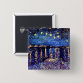 Vincent Van Gogh - Starry Night über der Rhone Button (Vorne & Hinten)