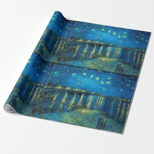 Vincent Van Gogh Starry Night über der Rhone Geschenkpapier (Ungerollt)