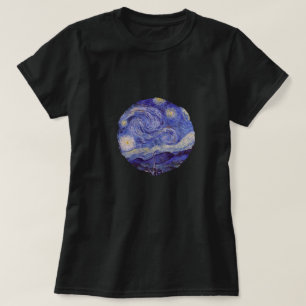Vincent Van Gogh Starry Night Vintag Circle Art T-Shirt