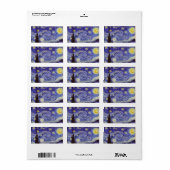 Vincent Van Gogh Starry Night Vintag Kunstkunst Adressaufkleber (Vorne)