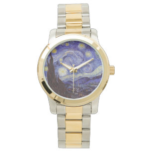 Vincent Van Gogh Starry Night Vintag Kunstkunst Armbanduhr