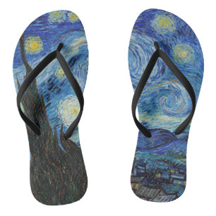 Vincent Van Gogh Starry Night Vintag Kunstkunst Badesandalen