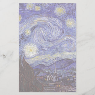 Vincent Van Gogh Starry Night Vintag Kunstkunst Briefpapier