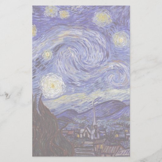 Vincent Van Gogh Starry Night Vintag Kunstkunst Briefpapier (Vorderseite)