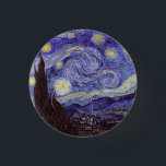 Vincent Van Gogh Starry Night Vintag Kunstkunst Button<br><div class="desc">Vincent van Gogh Starry Night Fine Art Painting Starry Night ist ein Gemälde des niederländischen post-impressionistischen Künstlers Vincent van Gogh. Der blaue Nachthimmel ist voll von wirbelnden Wolken, Sternen und einem hellen Halbmond. Die Sternennacht ist die einzige Nacht in der Serie von Ausblicken aus seinem Schlafzimmerfenster. Bewegung: Post-Impressionismus Schöne künstlerische...</div>