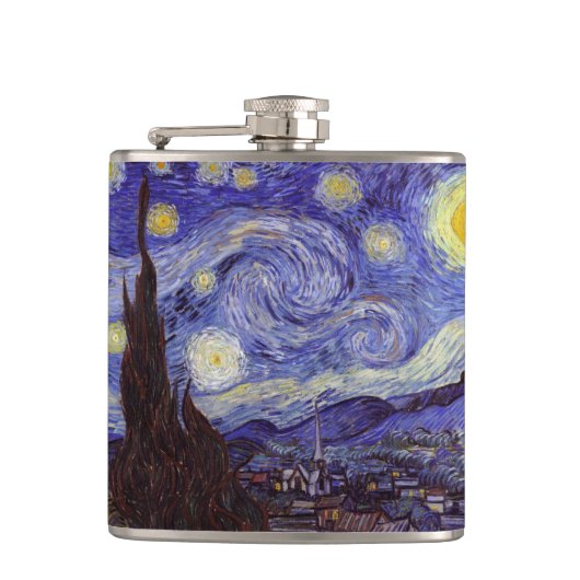 Vincent Van Gogh Starry Night Vintag Kunstkunst Flachmann (Vorderseite)