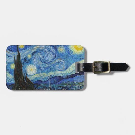 Vincent Van Gogh Starry Night Vintag Kunstkunst Gepäckanhänger (Vorderseite horizontal)