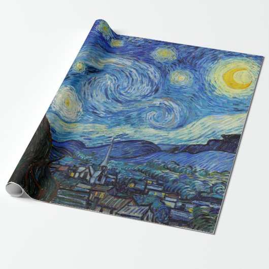 Vincent Van Gogh Starry Night Vintag Kunstkunst Geschenkpapier (Ungerollt)