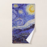 Vincent Van Gogh Starry Night Vintag Kunstkunst Handtuch<br><div class="desc">Vincent van Gogh Starry Night Fine Art Painting Starry Night ist ein Gemälde des niederländischen post-impressionistischen Künstlers Vincent van Gogh. Der blaue Nachthimmel ist voll von wirbelnden Wolken, Sternen und einem hellen Halbmond. Die Sternennacht ist die einzige Nacht in der Serie von Ausblicken aus seinem Schlafzimmerfenster. Bewegung: Post-Impressionismus. Schöne, kunstvoll...</div>