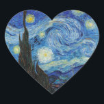 Vincent Van Gogh Starry Night Vintag Kunstkunst Herz-Aufkleber<br><div class="desc">Vincent Van Gogh Starry Night Vintag Fine Art Heart Sticker</div>