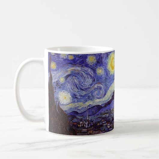 Vincent Van Gogh Starry Night Vintag Kunstkunst Kaffeetasse (Links)