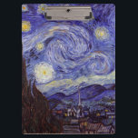 Vincent Van Gogh Starry Night Vintag Kunstkunst Klemmbrett<br><div class="desc">Vincent van Gogh Starry Night Fine Art Painting Starry Night ist ein Gemälde des niederländischen post-impressionistischen Künstlers Vincent van Gogh. Der blaue Nachthimmel ist voll von wirbelnden Wolken, Sternen und einem hellen Halbmond. Die Sternennacht ist die einzige Nacht in der Serie von Ausblicken aus seinem Schlafzimmerfenster. Bewegung: Post-Impressionismus. Schöne, kunstvoll...</div>