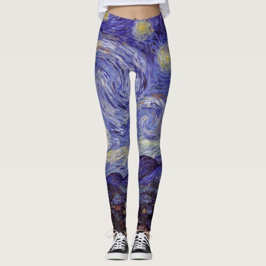 Vincent Van Gogh Starry Night Vintag Kunstkunst Leggings (Vorderseite)