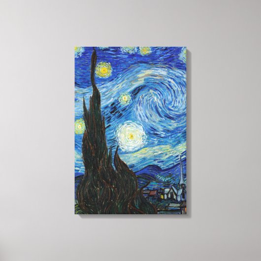 Vincent Van Gogh Starry Night Vintag Kunstkunst Leinwanddruck (Vorderseite)