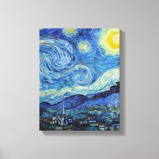 Vincent Van Gogh Starry Night Vintag Kunstkunst Leinwanddruck (Vorderseite)