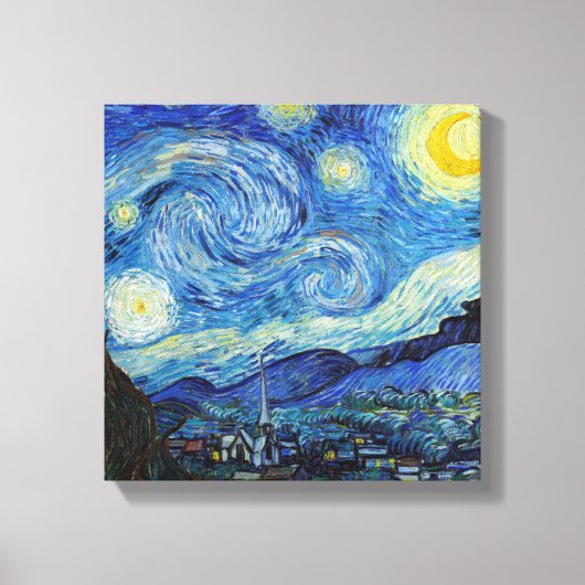 Vincent Van Gogh Starry Night Vintag Kunstkunst Leinwanddruck (Vorderseite)