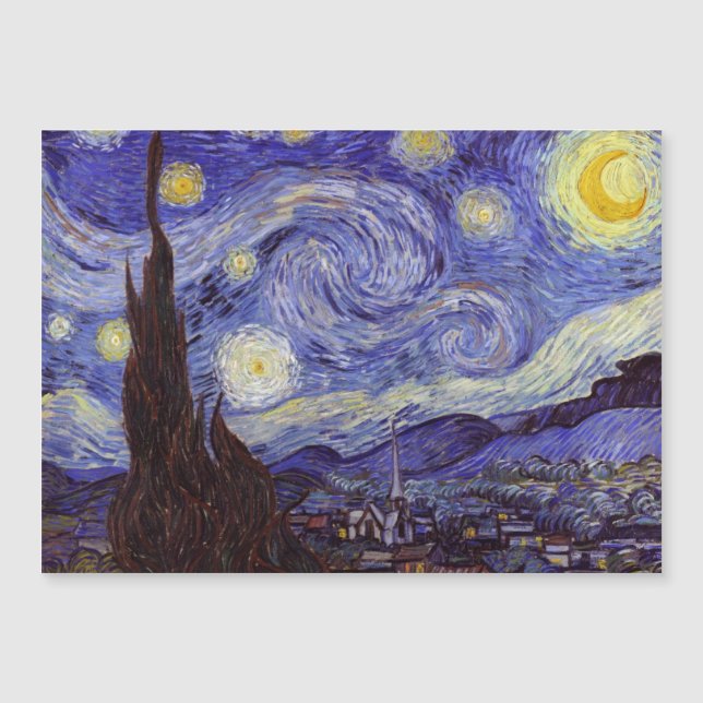 Vincent Van Gogh Starry Night Vintag Kunstkunst Magnetkarte (Vorderseite)