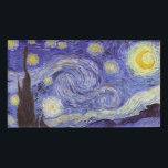 Vincent Van Gogh Starry Night Vintag Kunstkunst Namenschild<br><div class="desc">Vincent van Gogh Starry Night Fine Art Painting Starry Night ist ein Gemälde des niederländischen post-impressionistischen Künstlers Vincent van Gogh. Der blaue Nachthimmel ist voll von wirbelnden Wolken, Sternen und einem hellen Halbmond. Die Sternennacht ist die einzige Nacht in der Serie von Ausblicken aus seinem Schlafzimmerfenster. Bewegung: Post-Impressionismus. Schöne, kunstvoll...</div>
