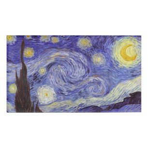Vincent Van Gogh Starry Night Vintag Kunstkunst Namenschild