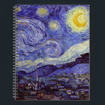 Vincent Van Gogh Starry Night Vintag Kunstkunst Notizbuch<br><div class="desc">Vincent van Gogh Starry Night Fine Art Painting Starry Night ist ein Gemälde des niederländischen post-impressionistischen Künstlers Vincent van Gogh. Der blaue Nachthimmel ist voll von wirbelnden Wolken, Sternen und einem hellen Halbmond. Die Sternennacht ist die einzige Nacht in der Serie von Ausblicken aus seinem Schlafzimmerfenster. Bewegung: Post-Impressionismus. Schöne, kunstvoll...</div>