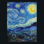 Vincent Van Gogh Starry Night Vintag Kunstkunst Poster<br><div class="desc">Vincent Van Gogh Starry Night Vintag Fine Art Poster</div>
