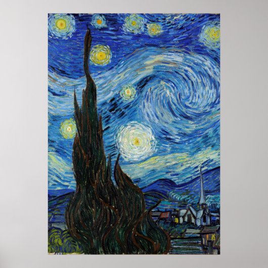 Vincent Van Gogh Starry Night Vintag Kunstkunst Poster (Vorne)