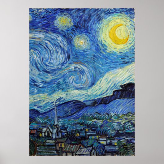 Vincent Van Gogh Starry Night Vintag Kunstkunst Poster (Vorne)