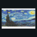 Vincent Van Gogh Starry Night Vintag Kunstkunst Rechteckiger Aufkleber<br><div class="desc">Vincent Van Gogh Starry Night Vintag Fine Art Rectangle Aufkleber</div>