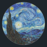Vincent Van Gogh Starry Night Vintag Kunstkunst Runder Aufkleber<br><div class="desc">Vincent Van Gogh Starry Night Vintag Fine Art Round Sticker</div>