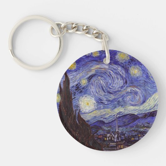 Vincent Van Gogh Starry Night Vintag Kunstkunst Schlüsselanhänger (Vorderseite)