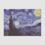 Vincent Van Gogh Starry Night Vintag Kunstkunst Seidenpapier<br><div class="desc">Vincent van Gogh Starry Night Fine Art Painting Starry Night ist ein Gemälde des niederländischen post-impressionistischen Künstlers Vincent van Gogh. Der blaue Nachthimmel ist voll von wirbelnden Wolken, Sternen und einem hellen Halbmond. Die Sternennacht ist die einzige Nacht in der Serie von Ausblicken aus seinem Schlafzimmerfenster. Bewegung: Post-Impressionismus. Schöne, kunstvoll...</div>