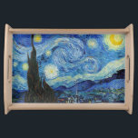 Vincent Van Gogh Starry Night Vintag Kunstkunst Serviertablett<br><div class="desc">Vincent Van Gogh Starry Night Vintag Fine Art Serviertablett</div>